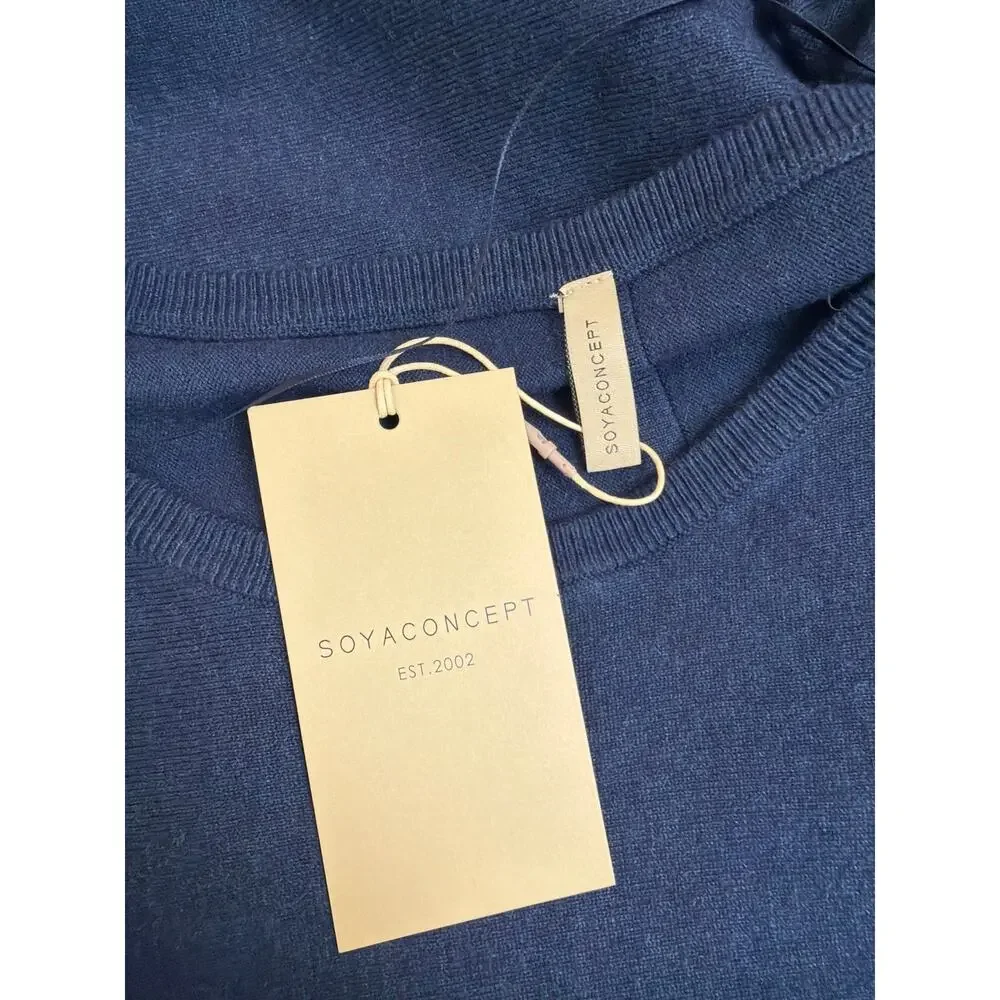 NWT Soya Concept Blue Button Back Sweater Size XL #0445